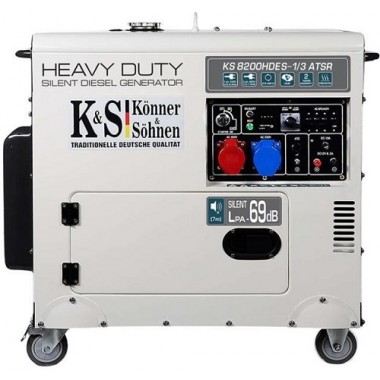 Generator de curent trifazat diesel insonorizat 6,5 kw KS 8200 DE 1/3 HD ATSR
